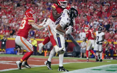 Ravens’ comeback falls a toe short vs. Chiefs