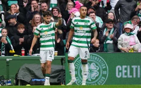 Nicolas Kuhn inspires Celtic to quarter-final victory over impressive Falkirk