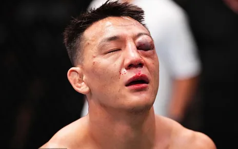 UFC fans fear Chinese star ‘might go blind’ after sustaining ‘multiple fractures’ in horror injury during brutal TKO defeat by Chris Padilla in Las Vegas