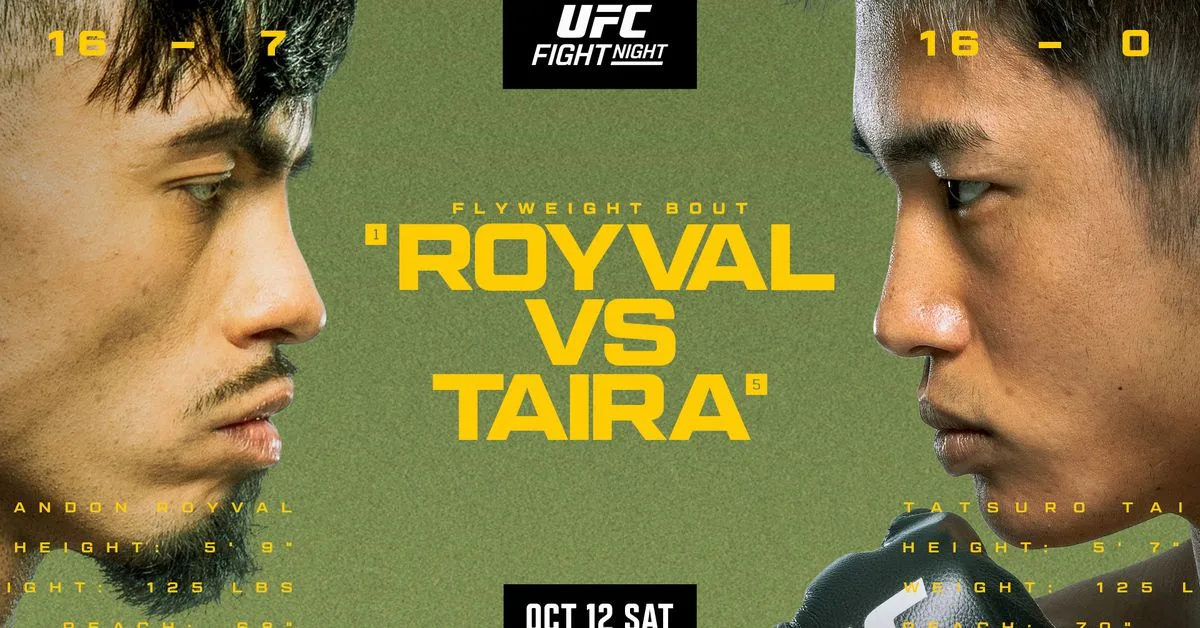 UFC Vegas 98 fight card, start time, date and location | Royval vs. Taira