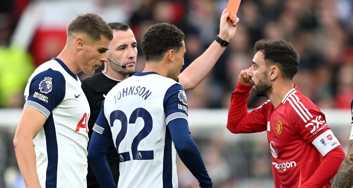 Bruno Fernandes red card: Why was Man Utd midfielder sent off against Spurs?