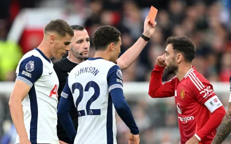 Bruno Fernandes red card: Why was Man Utd midfielder sent off against Spurs?