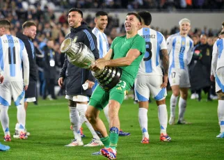 Argentina goalkeeper Emiliano Martinez hit with two-match international ban for ‘offensive behaviour’