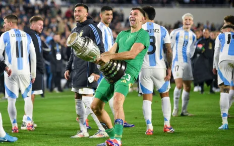 Argentina goalkeeper Emiliano Martinez hit with two-match international ban for ‘offensive behaviour’