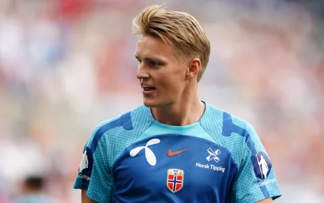 Arsenal’s Martin Odegaard limps out of Norway win with apparent ankle injury