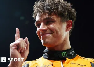 Singapore Grand Prix: Lando Norris on pole alongside Max Verstappen