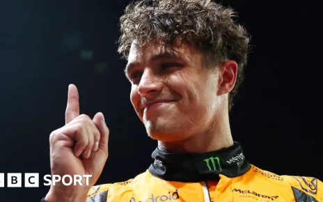 Singapore Grand Prix: Lando Norris on pole alongside Max Verstappen