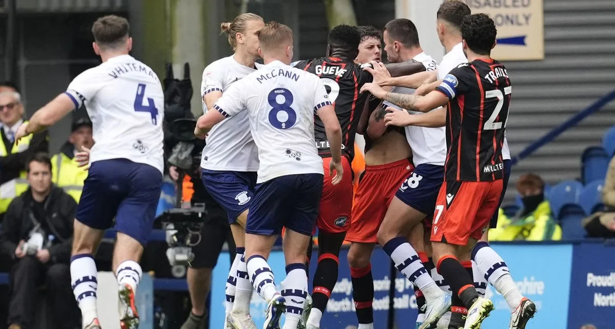 Preston striker Milutin Osmajic charged with biting opponent after incident in Blackburn draw