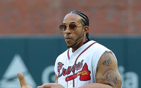 The latest celebrity first pitch is Ludacris