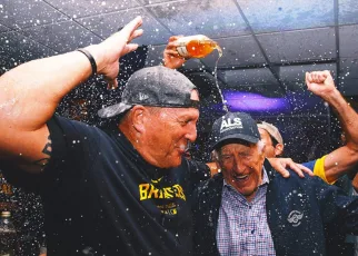 Brewers’ wild clinch party: Bob Uecker ‘peed himself’; Jackson Chourio baby stroller