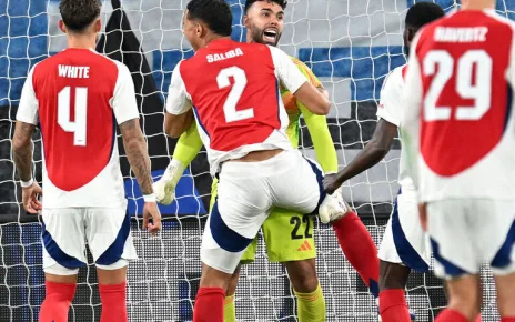 Watch: Arsenal’s Raya makes wild double save to deny Atalanta