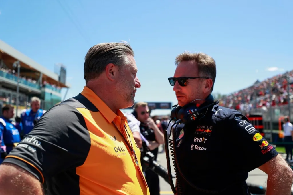 Zak Brown and Christian Horner make peace in matching pajamas