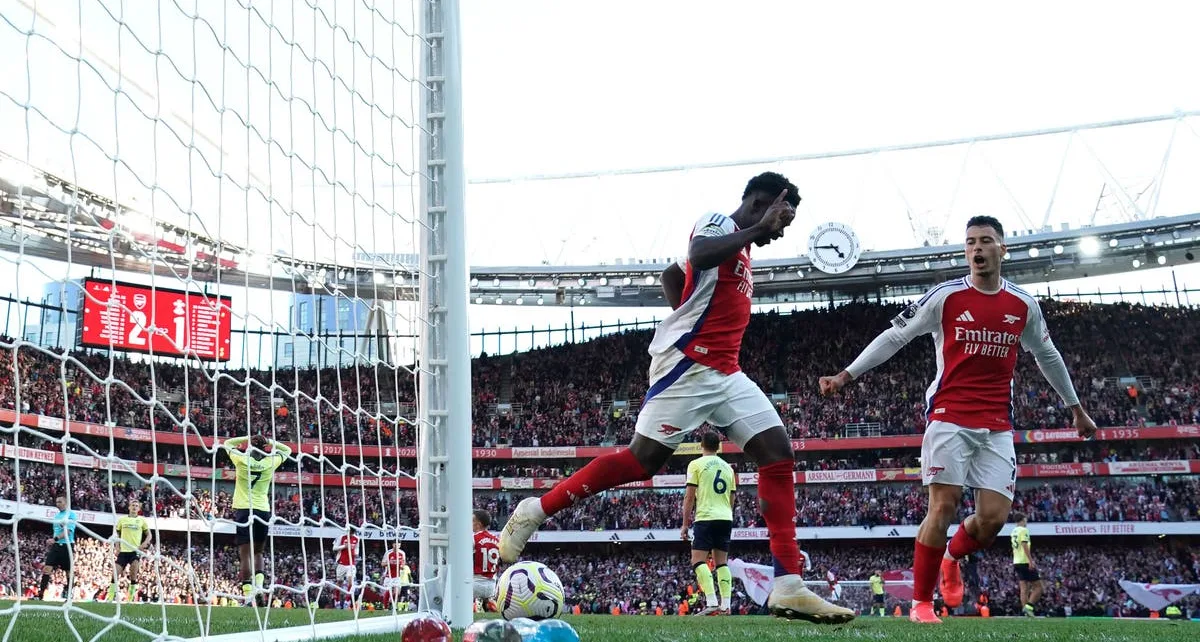 Arsenal boss Mikel Arteta lauds Bukayo Saka after match-winning display