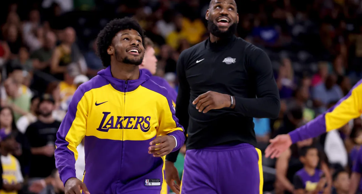 LeBron James, Bronny share court for the first time in Lakers preseason game