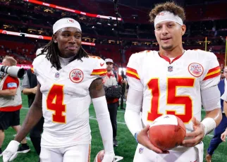 Chiefs’ Mahomes was unaware until replay he hit WR Rice’s knee