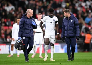 Bukayo Saka hands Arsenal injury scare after limping off for England