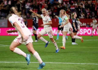 Pernille Harder scores hat-trick as Bayern Munich thrash Arsenal in Women’s Champions League