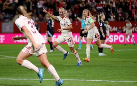 Pernille Harder scores hat-trick as Bayern Munich thrash Arsenal in Women’s Champions League