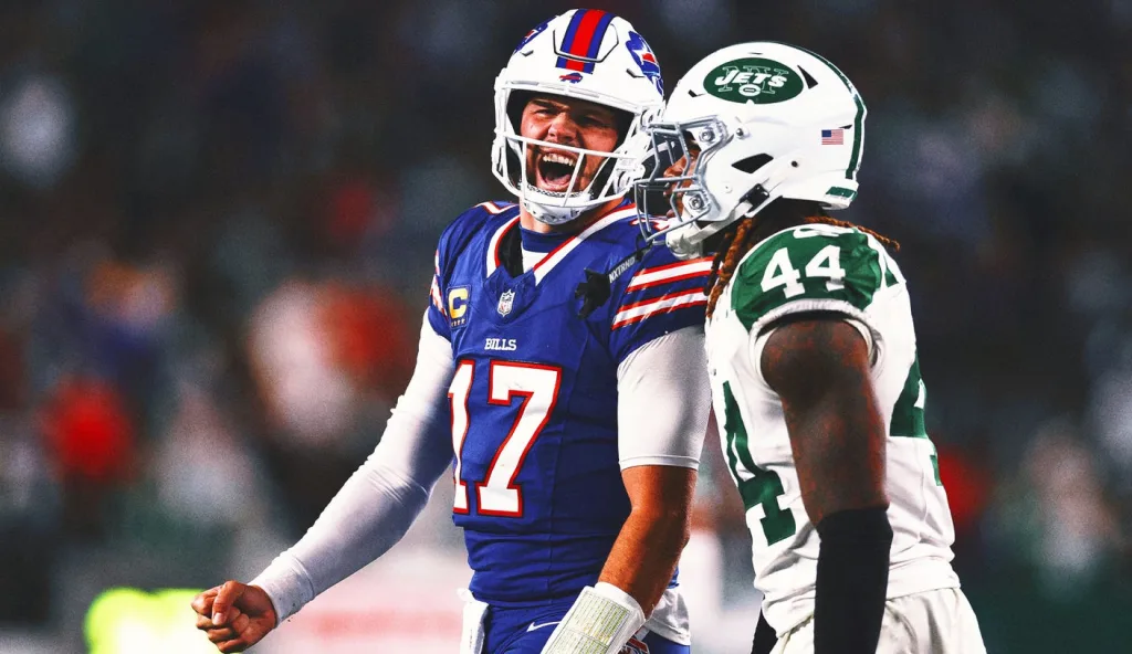 Josh Allen and Bills overcome Aaron Rodgers’ Hail Mary to beat Jets 23-20