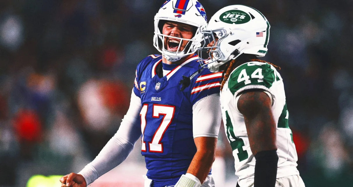 Josh Allen and Bills overcome Aaron Rodgers’ Hail Mary to beat Jets 23-20