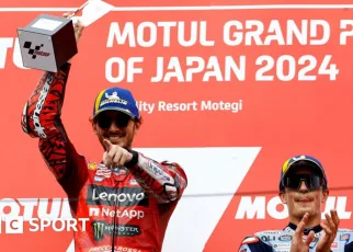 MotoGP: Francesco Bagnaia cuts Jorge Martin lead with win in Japan