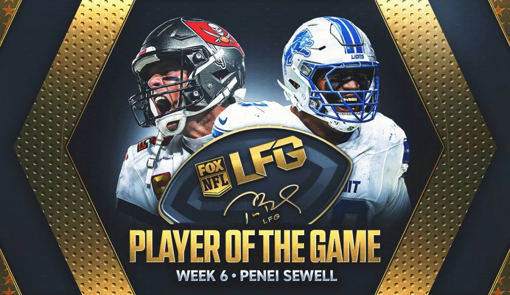 Tom Brady’s LFG Player of the Game for Week 6: Lions OL Penei Sewell