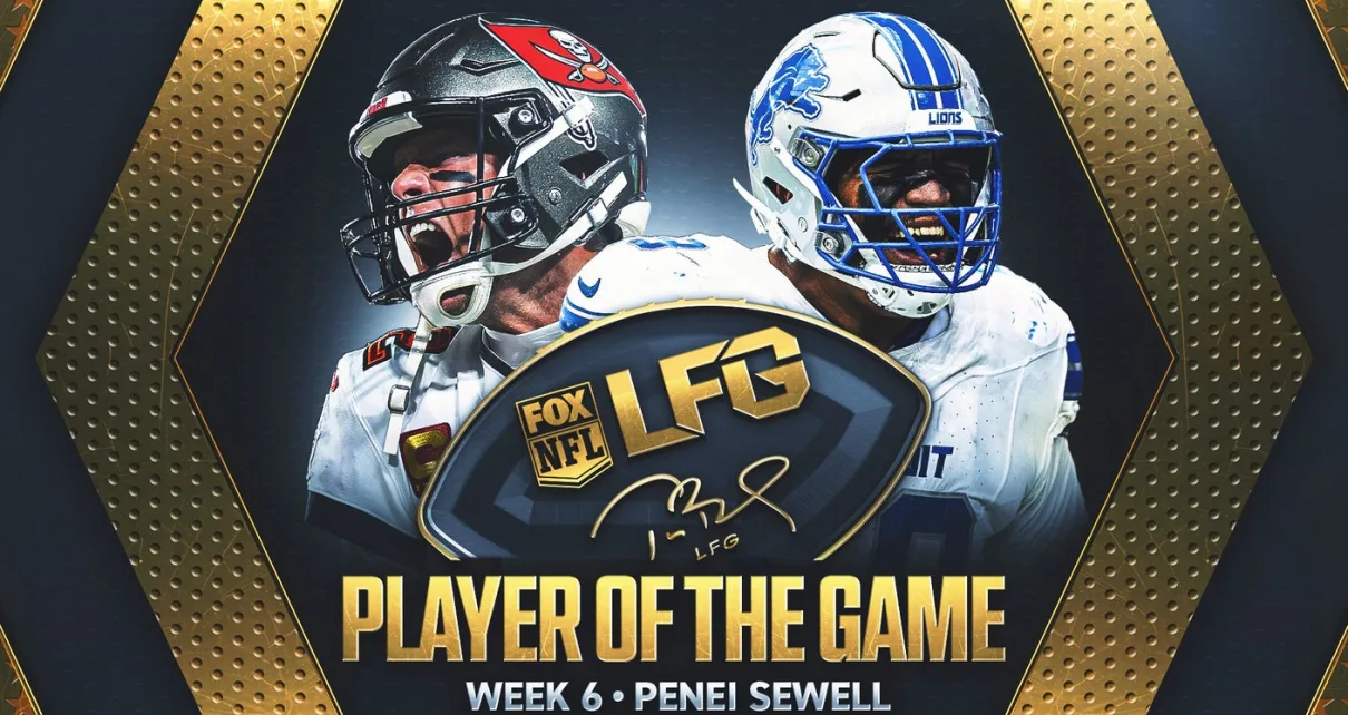 Tom Brady’s LFG Player of the Game for Week 6: Lions OL Penei Sewell