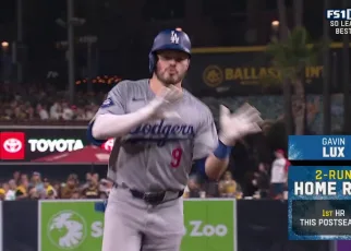 Gavin Lux crushes two-run homer to extend Dodgers' lead to 8-0 over Padres