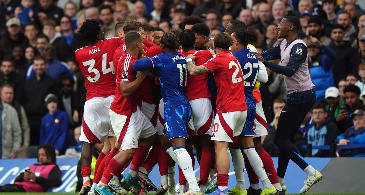 Chelsea’s winning run ends as 10-man Nottingham Forest earn point from feisty draw