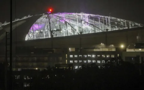 Tropicana Field roof damaged during Hurricane Milton