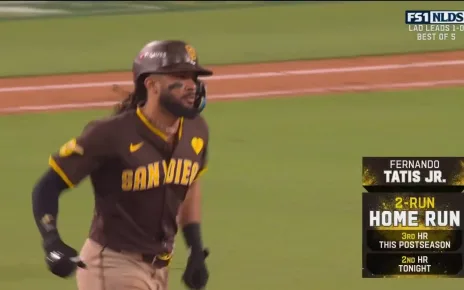 Fernando Tatis Jr. crushes a solo home run, extending Padres' lead over Dodgers