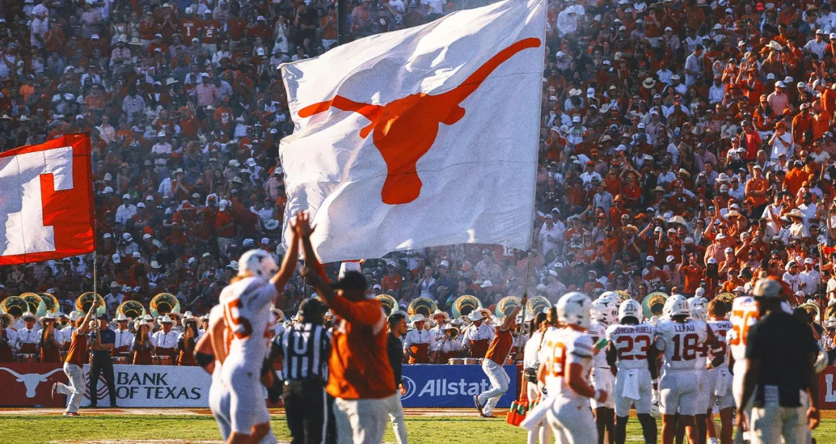 Texas players plant flag through Baker Mayfield Oklahoma jersey following win