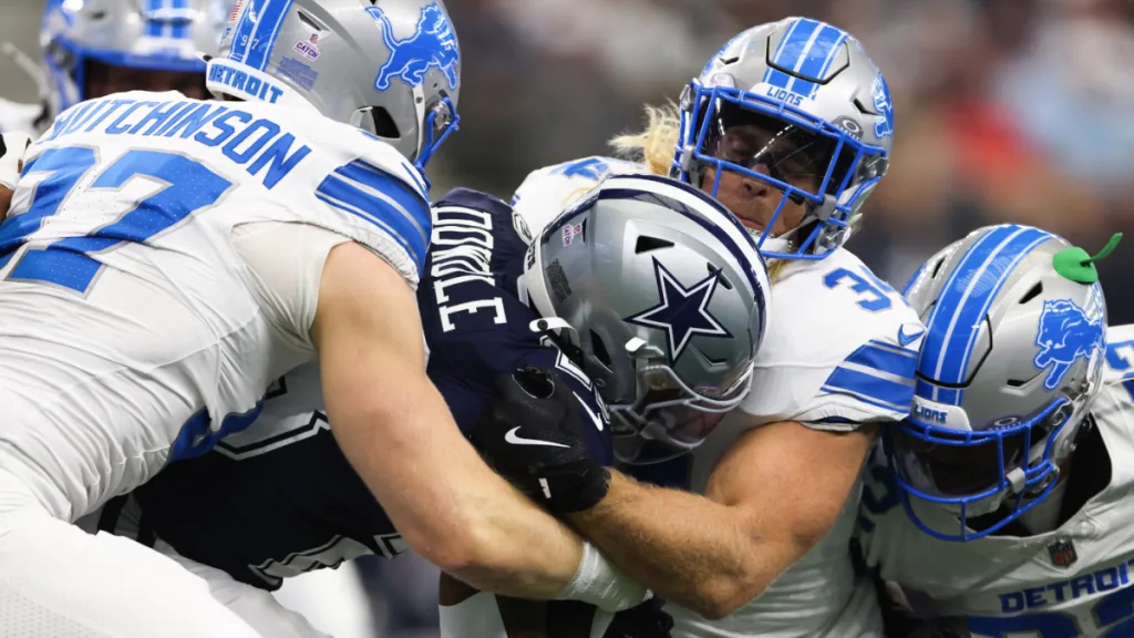 Lions crush Cowboys on Jerry Jones’ birthday; Dodgers win NLCS Game 1; Liberty even WNBA Finals